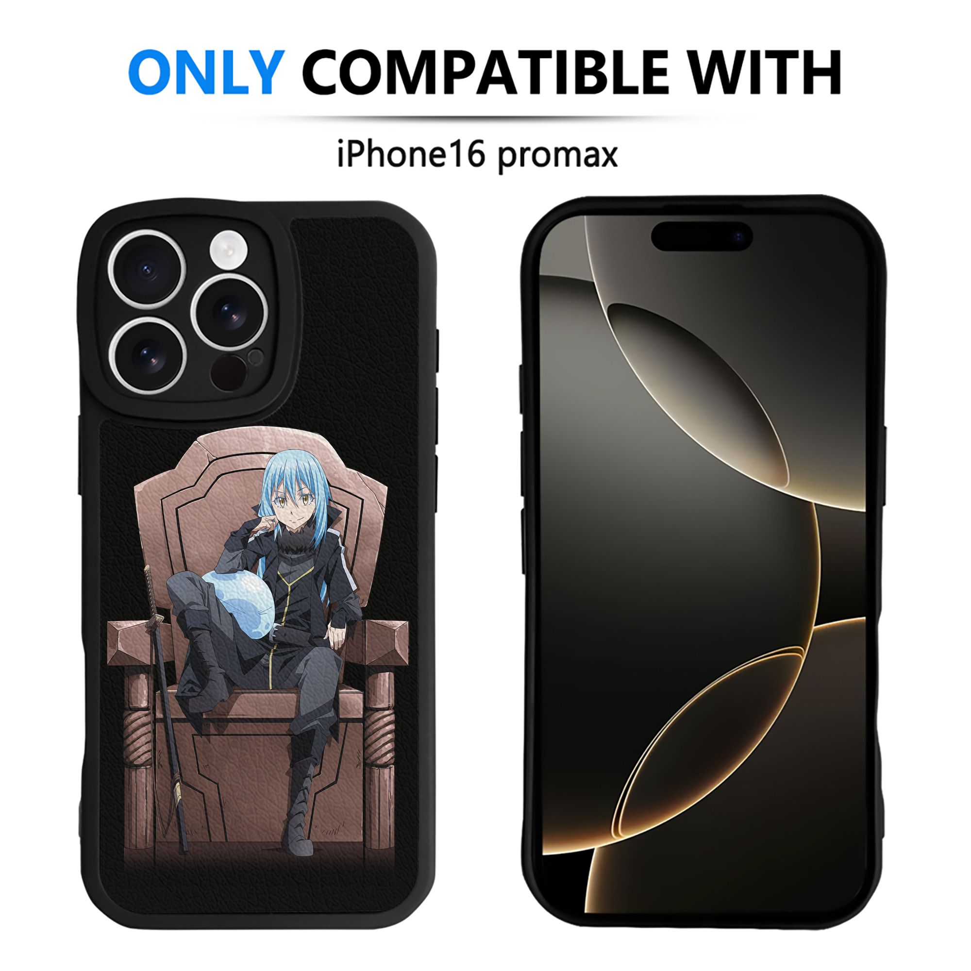 （画像用） 転スラ Regarding Reincarnated to Slime 【iPhone 16シリーズ対応】シリコンスマホケース（レザー調） 材質：シリコン